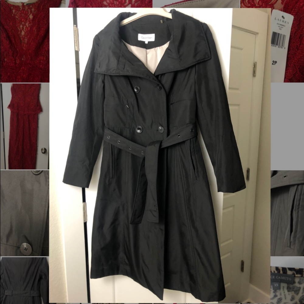 Calvin Klein Black Waterproof Trenchcoat